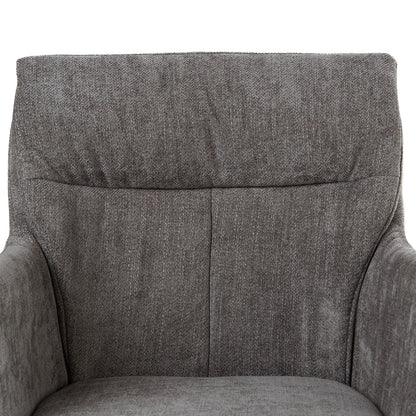 Polsterstuhl Leinen Grau | 4er Set | drehbar | mit Armlehnen | Küche Esszimmer Büro