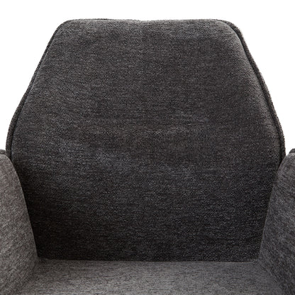 Polsterstuhl Chenille Wolle Grau | 2er Set | drehbar | mit Armlehnen | Küche Esszimmer Büro