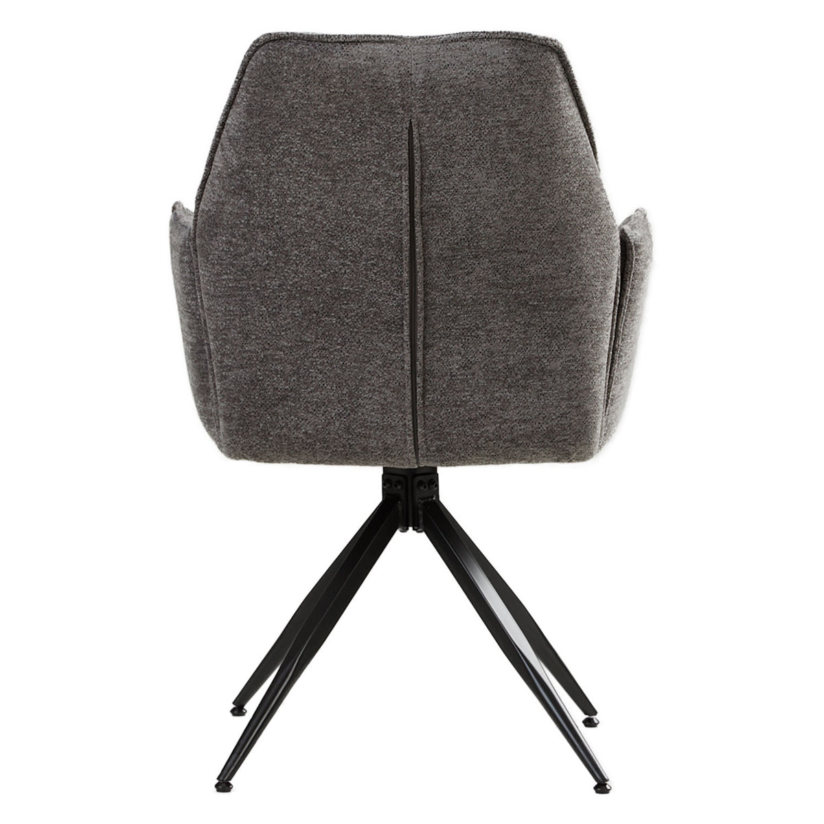 Polsterstuhl Chenille Wolle Grau | 2er Set | drehbar | mit Armlehnen | Küche Esszimmer Büro