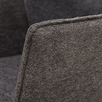 Polsterstuhl Chenille Wolle Grau | 6er Set | drehbar | mit Armlehnen | Küche Esszimmer Büro