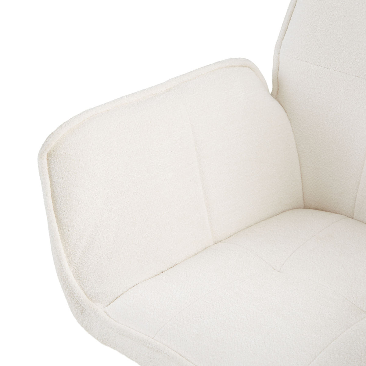 Polsterstuhl Chenille Wolle Weiss | 4er Set | drehbar | mit Armlehnen | Küche Esszimmer Büro