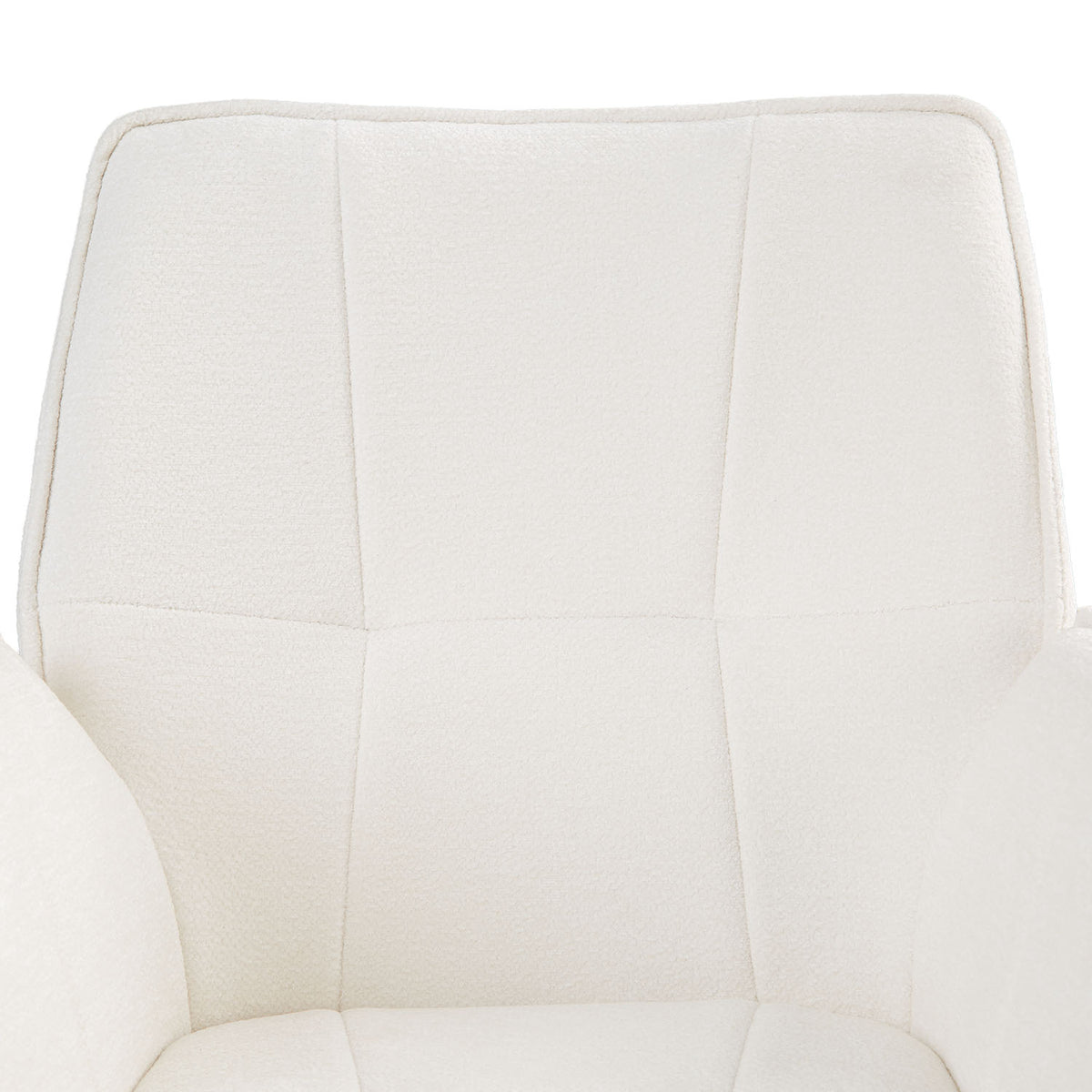 Polsterstuhl Chenille Wolle Weiss | 4er Set | drehbar | mit Armlehnen | Küche Esszimmer Büro