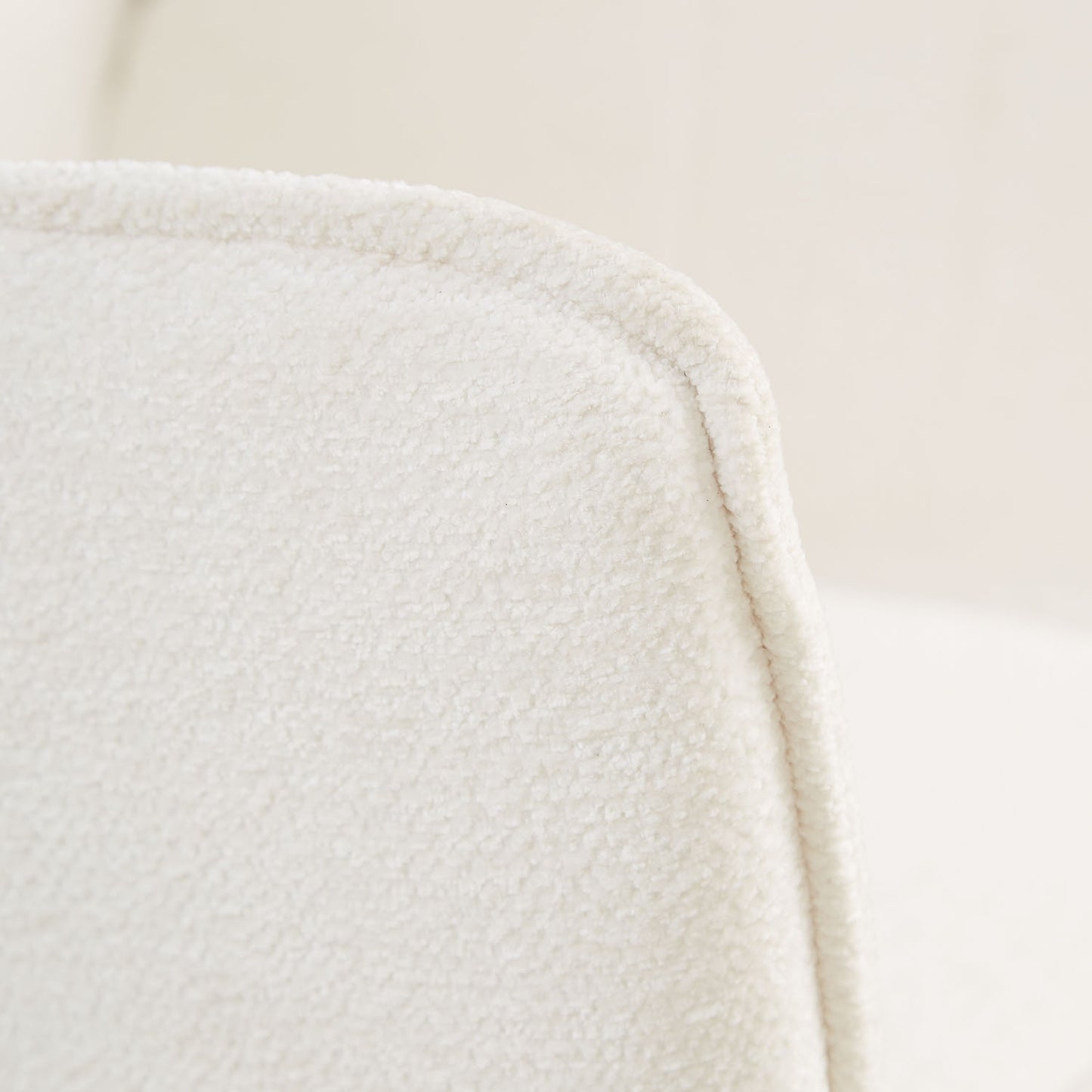 Polsterstuhl Chenille Wolle Weiss | 4er Set | drehbar | mit Armlehnen | Küche Esszimmer Büro