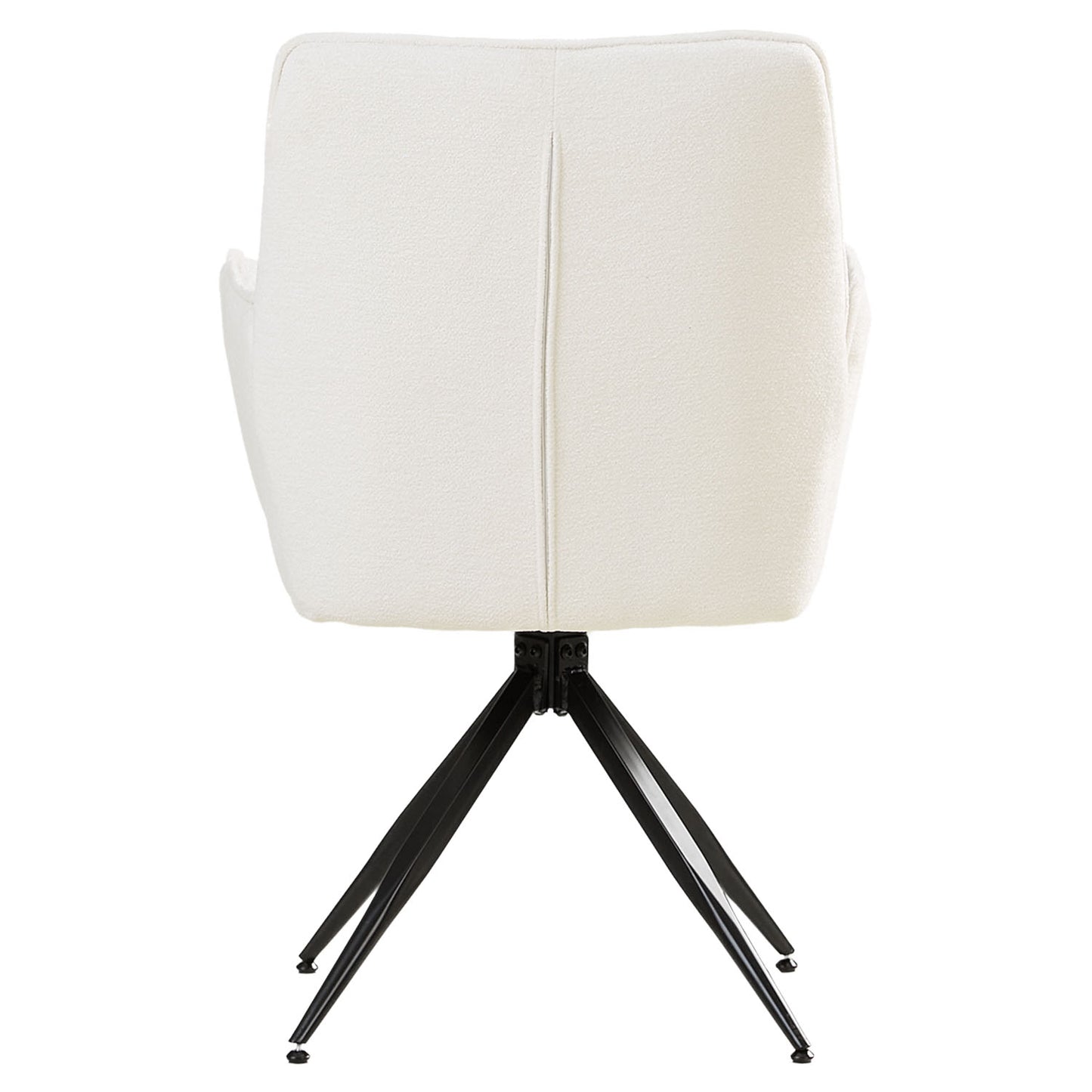 Polsterstuhl Chenille Wolle Weiss | 4er Set | drehbar | mit Armlehnen | Küche Esszimmer Büro