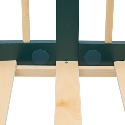 Kinderbett 90x200 cm Grün | Holzbett mit 2 Bettkästen | Einzelbett | mit Lattenrost | Rausfallschutz