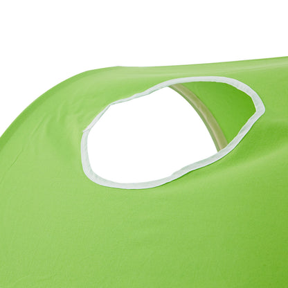 Hochbett Kinder 90x200 cm Weiss mit Vorhang in Grün | Tunnel | ohne Lattenrost