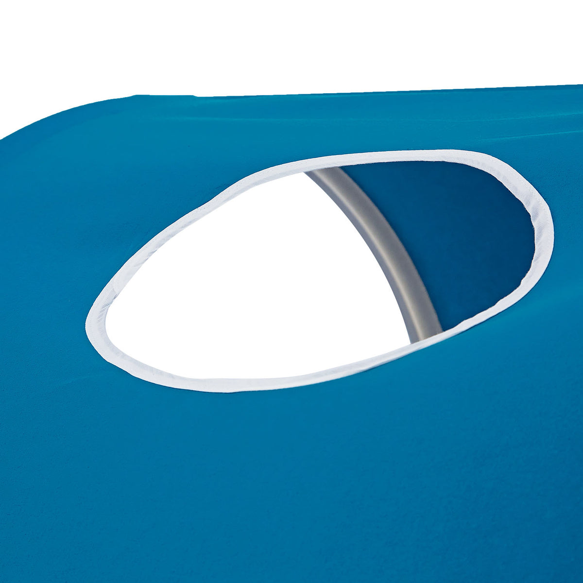 Hochbett Kinder 90x200 cm Weiss mit Vorhang in Blau | Tunnel | ohne Lattenrost