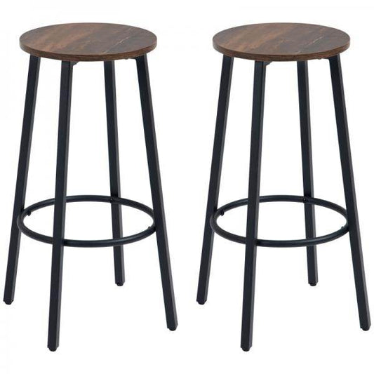 Barhocker-Set aus 2 Barstühlen im Industrial Design, Metallrahmen, Fußstütze - Palo24