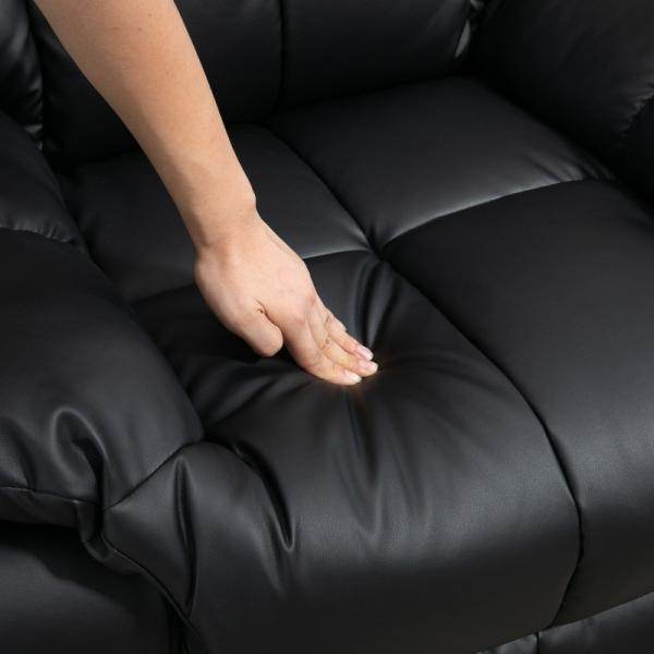 Massagesessel, Relaxsessel, 8 Vibrationspunkte, Liegefunktion, Kunstleder, schwarz, - Palo24