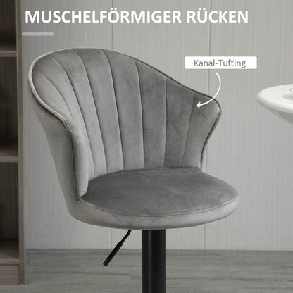2er-Set Barhocker höhenverstellbarer Grau - Palo24