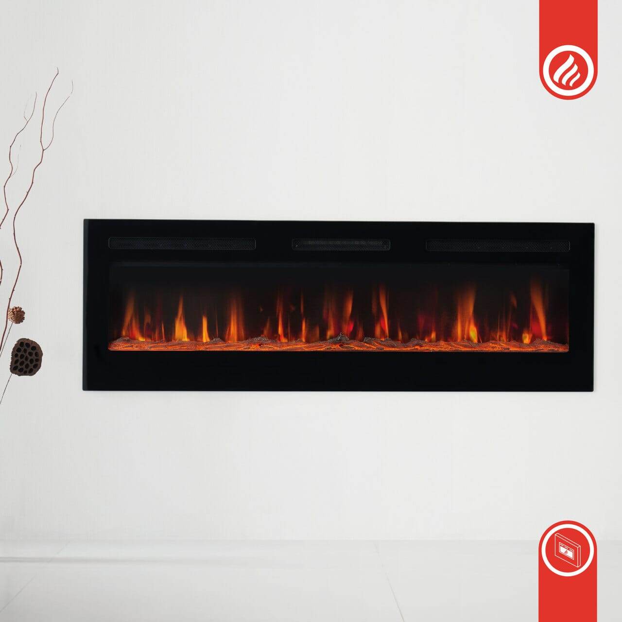 KAMINIO 3-in-1 Elektrokamin MARLON mit Heizung, 3D-Flammeneffekt - 36 Zoll - Palo24