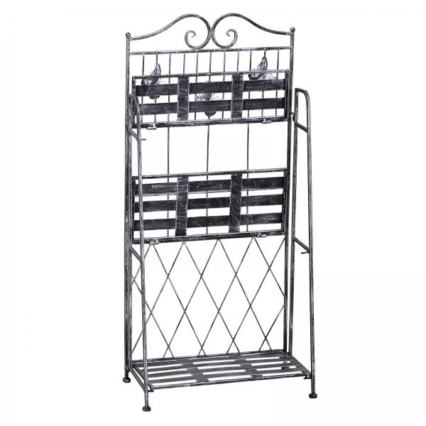 Pflanzregal Blumenregal 3 x Ebene Metall Klappbar Silbergrau - Palo24
