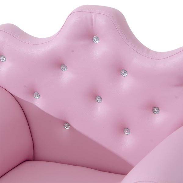Kindersessel Kindersofa Mädchen Softsofa Kristallknöpfen Hocker Rosa - Palo24