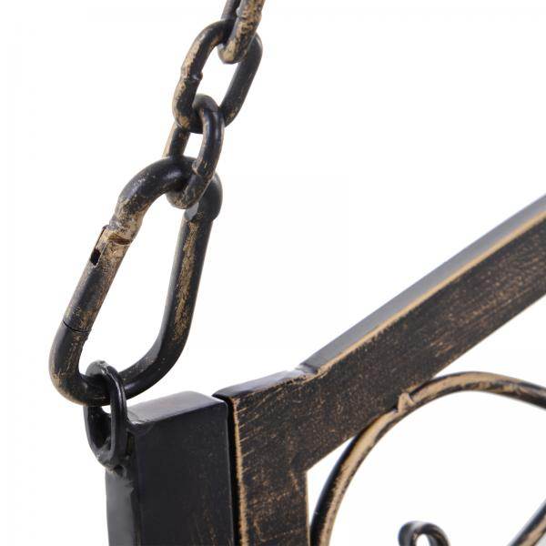 Gartenschaukel für 2 Personen Hollywoodschaukel Schaukelbank Metall Bronze - Palo24