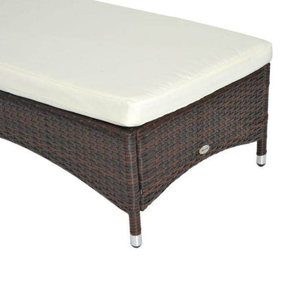 Mobile Gartenliege Kaffeebraun Rattanliege Polyrattan - Palo24
