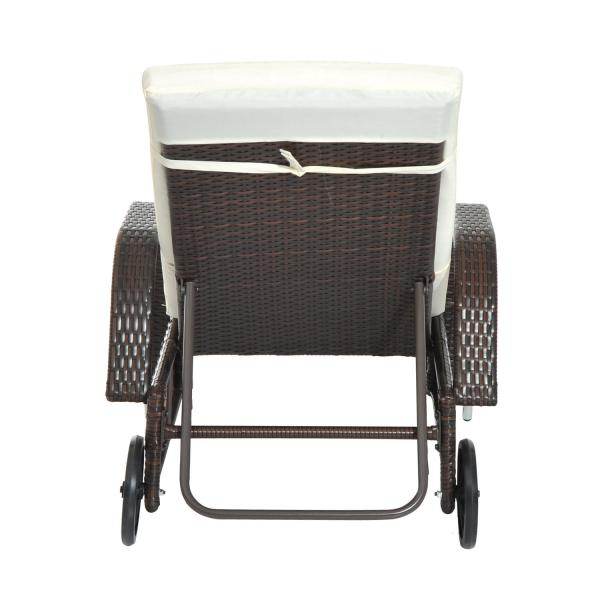 Mobile Gartenliege Kaffeebraun Rattanliege Polyrattan - Palo24