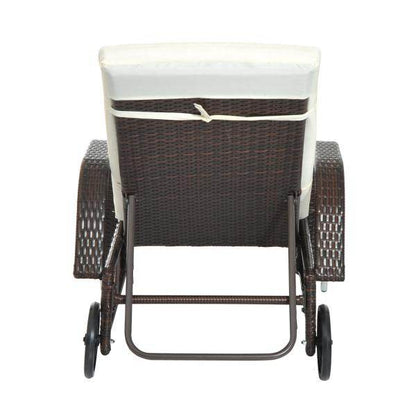 Mobile Gartenliege Kaffeebraun Rattanliege Polyrattan - Palo24