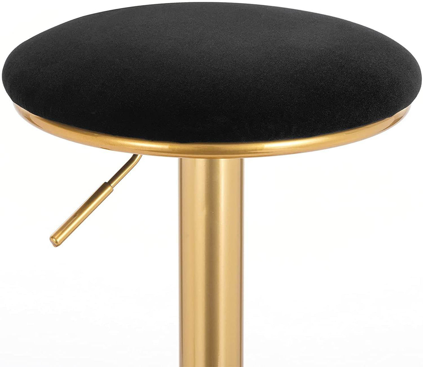 2er Set Barhocker Barstuhl mit Fußstütze höhenverstellbar Samt Gold - Palo24