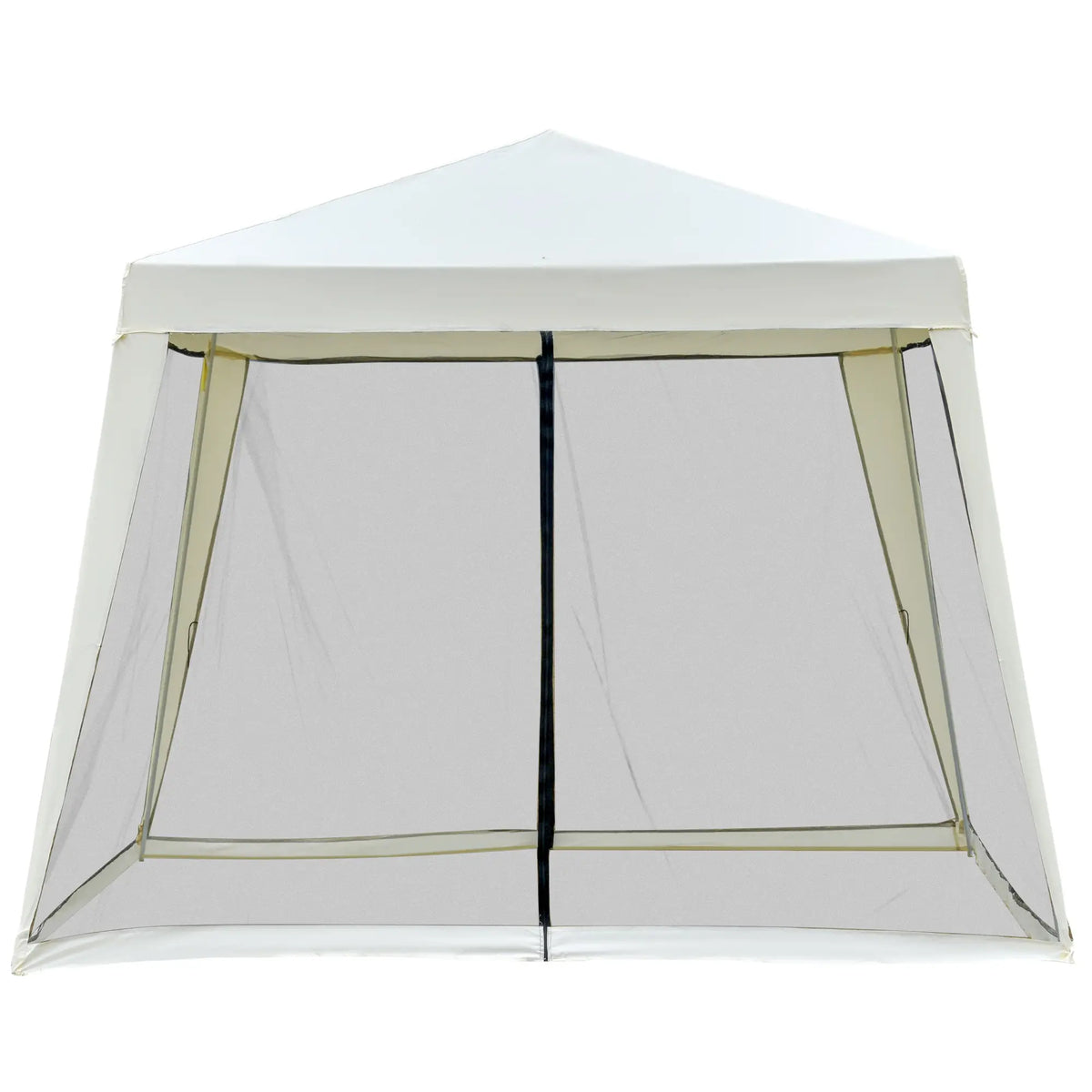 Padiglione da giardino Padiglione Marquee Tenda per feste Tenda resistente alle intemperie con zanzariera Beige 3 x 3 m