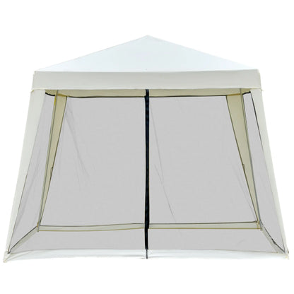 Padiglione da giardino Padiglione Marquee Tenda per feste Tenda resistente alle intemperie con zanzariera Beige 3 x 3 m