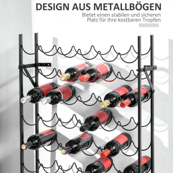 Weinregal Flaschenregal für 60 Flaschen Metall Schwarz - Palo24