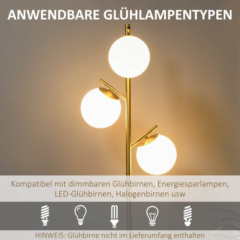 Stehleuchte 3 Lampenschirmen Gold - Palo24
