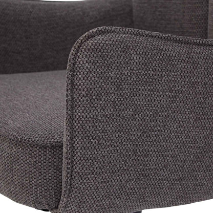 Esstisch mit 4 Stühlen Set Essgruppe Polsterstühle Drehbar Stoff Anthrazit Oval Metall Braun Schwarz