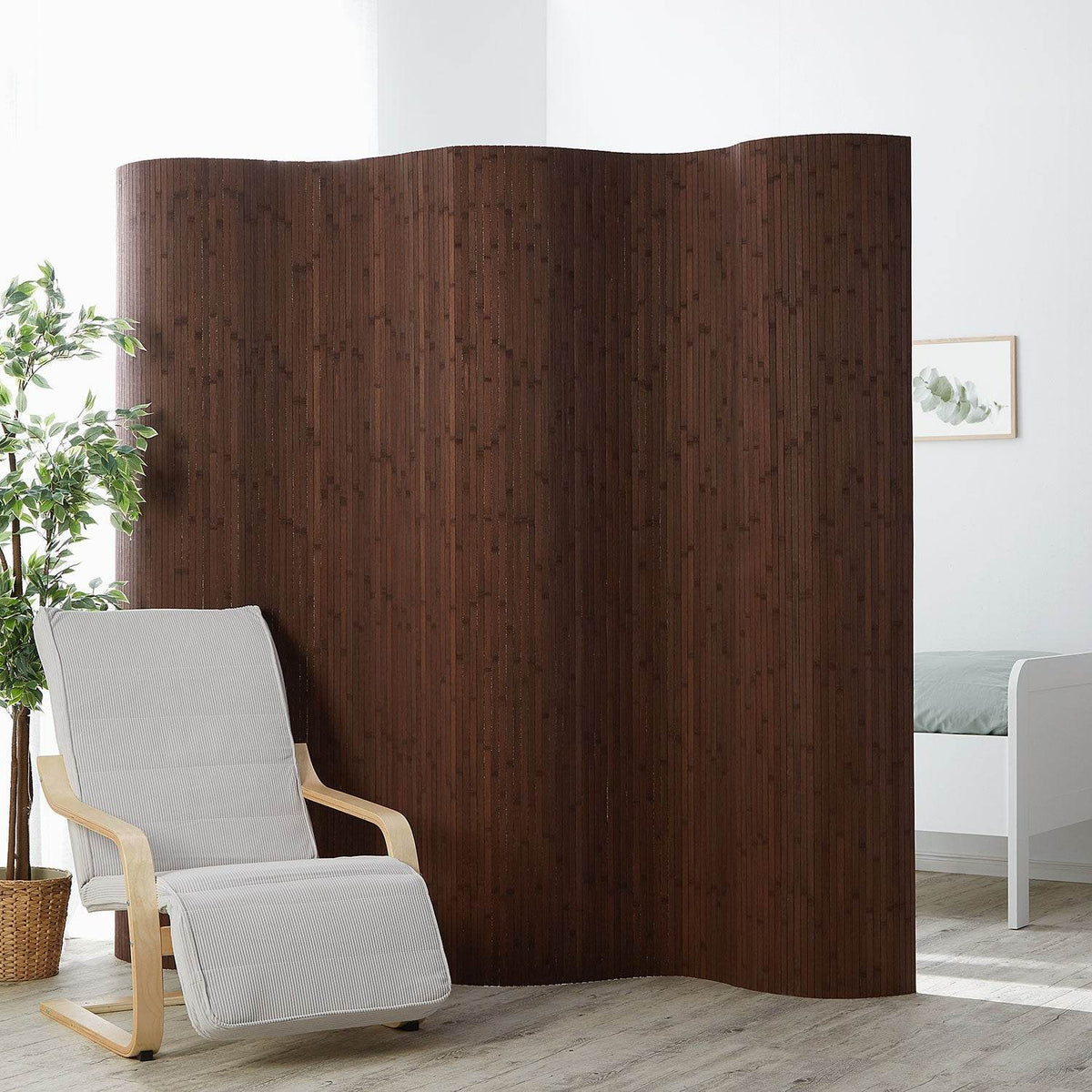 Paravent Bambusraumteiler 200x250 dunkelbraun - Palo24