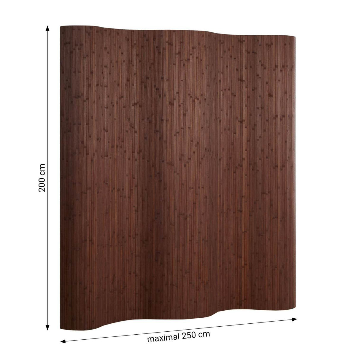 Paravent Bambusraumteiler 200x250 dunkelbraun - Palo24