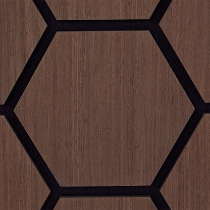 8er Set Akustikpaneele Wandpaneele Hexagon Wabe 76 x 62 cm Braun Walnuss Holz 3D - Palo24