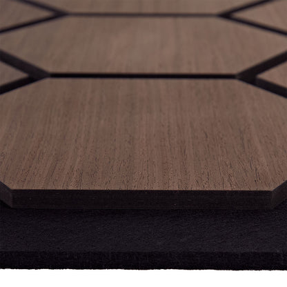 8er Set Akustikpaneele Wandpaneele Hexagon Wabe 76 x 62 cm Braun Walnuss Holz 3D - Palo24