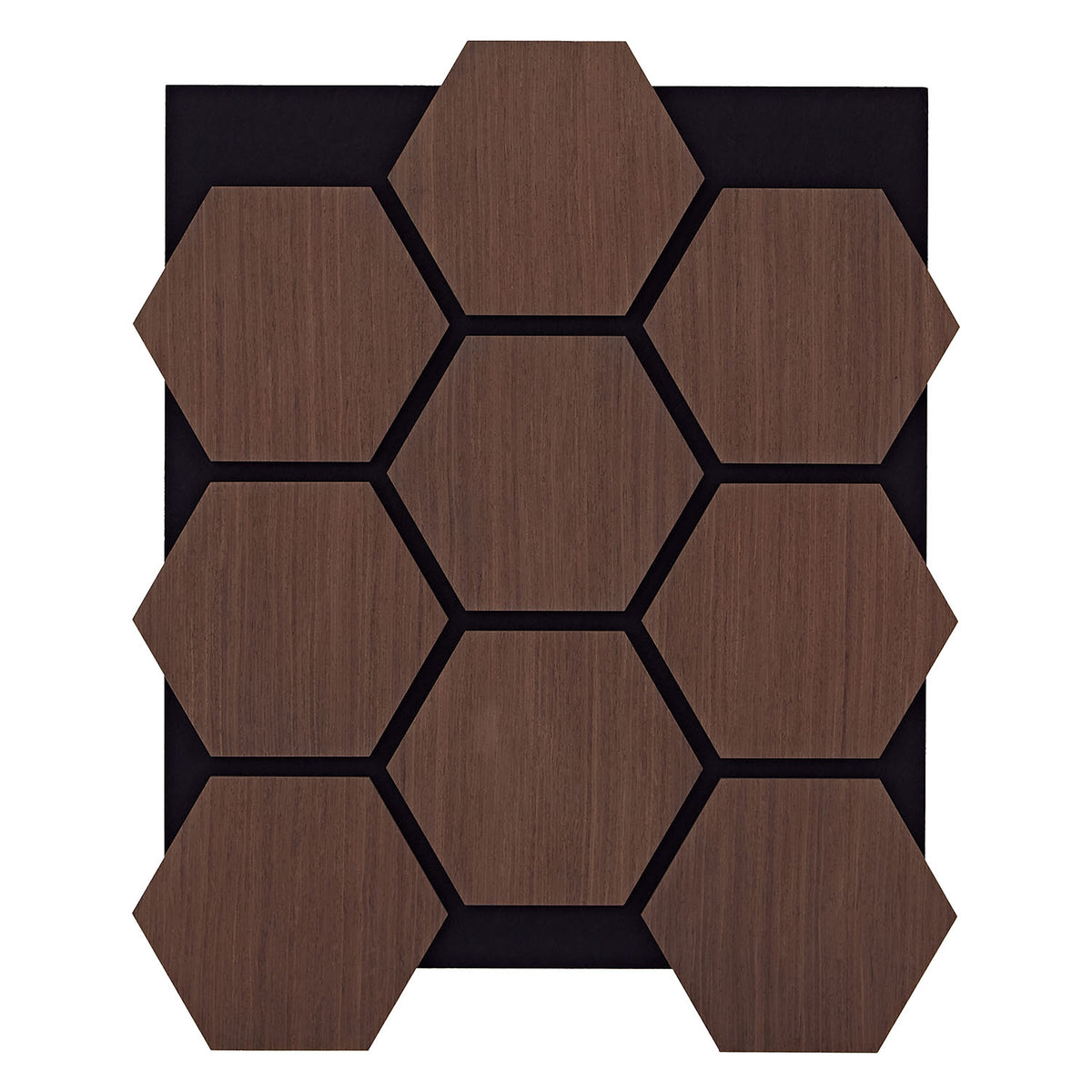 8er Set Akustikpaneele Wandpaneele Hexagon Wabe 76 x 62 cm Braun Walnuss Holz 3D - Palo24