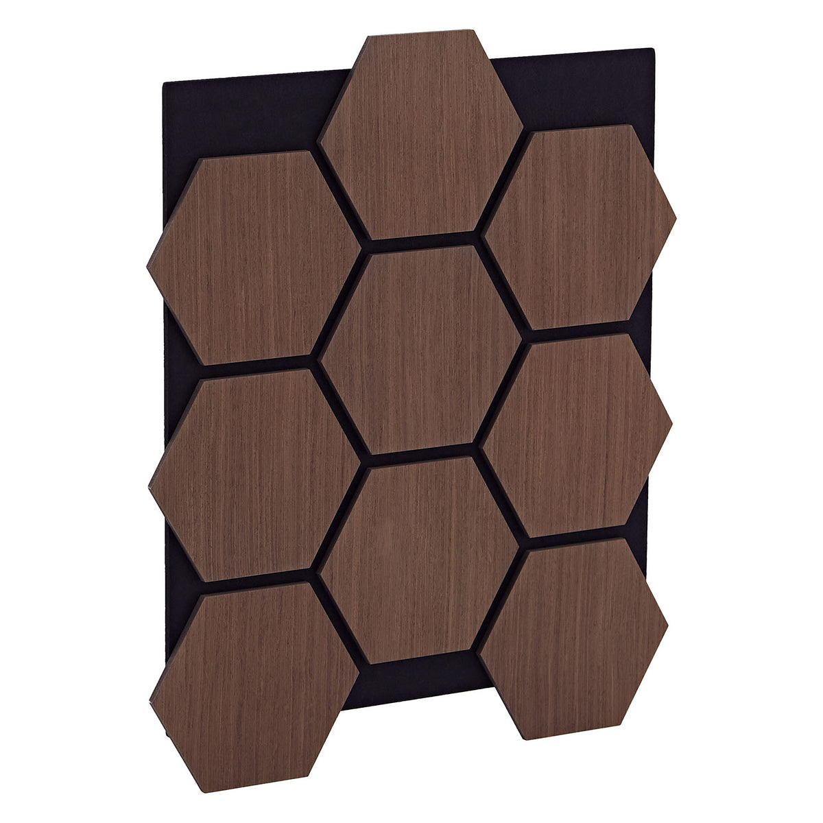 8er Set Akustikpaneele Wandpaneele Hexagon Wabe 76 x 62 cm Braun Walnuss Holz 3D - Palo24