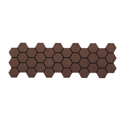 8er Set Akustikpaneele Wandpaneele Hexagon Wabe 76 x 62 cm Braun Walnuss Holz 3D - Palo24