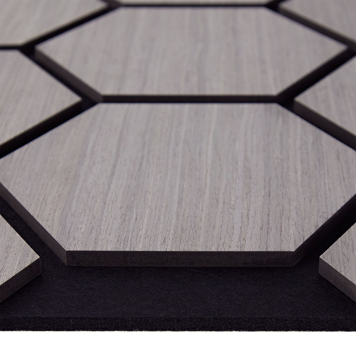 8er Set Akustikpaneele Wandpaneele Hexagon Wabe 76 x 62 cm Grau Holz 3D - Palo24