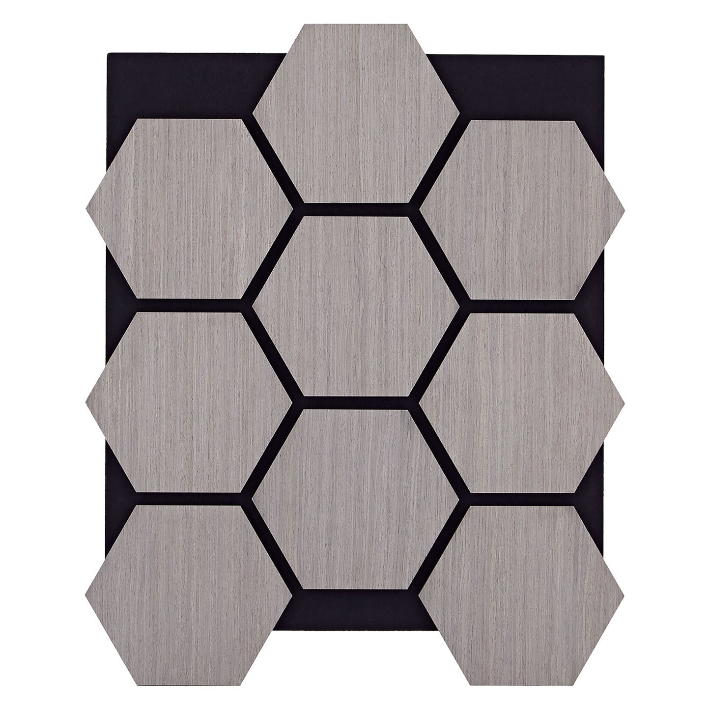8er Set Akustikpaneele Wandpaneele Hexagon Wabe 76 x 62 cm Grau Holz 3D - Palo24