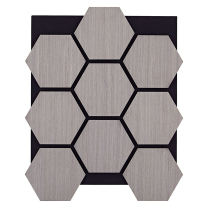 8er Set Akustikpaneele Wandpaneele Hexagon Wabe 76 x 62 cm Grau Holz 3D - Palo24
