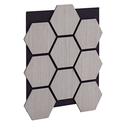 8er Set Akustikpaneele Wandpaneele Hexagon Wabe 76 x 62 cm Grau Holz 3D - Palo24