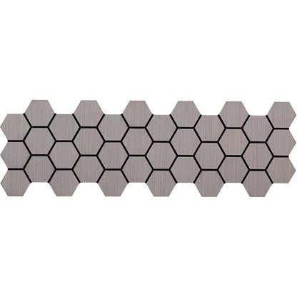 8er Set Akustikpaneele Wandpaneele Hexagon Wabe 76 x 62 cm Grau Holz 3D - Palo24