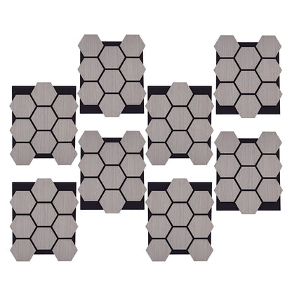 8er Set Akustikpaneele Wandpaneele Hexagon Wabe 76 x 62 cm Grau Holz 3D - Palo24