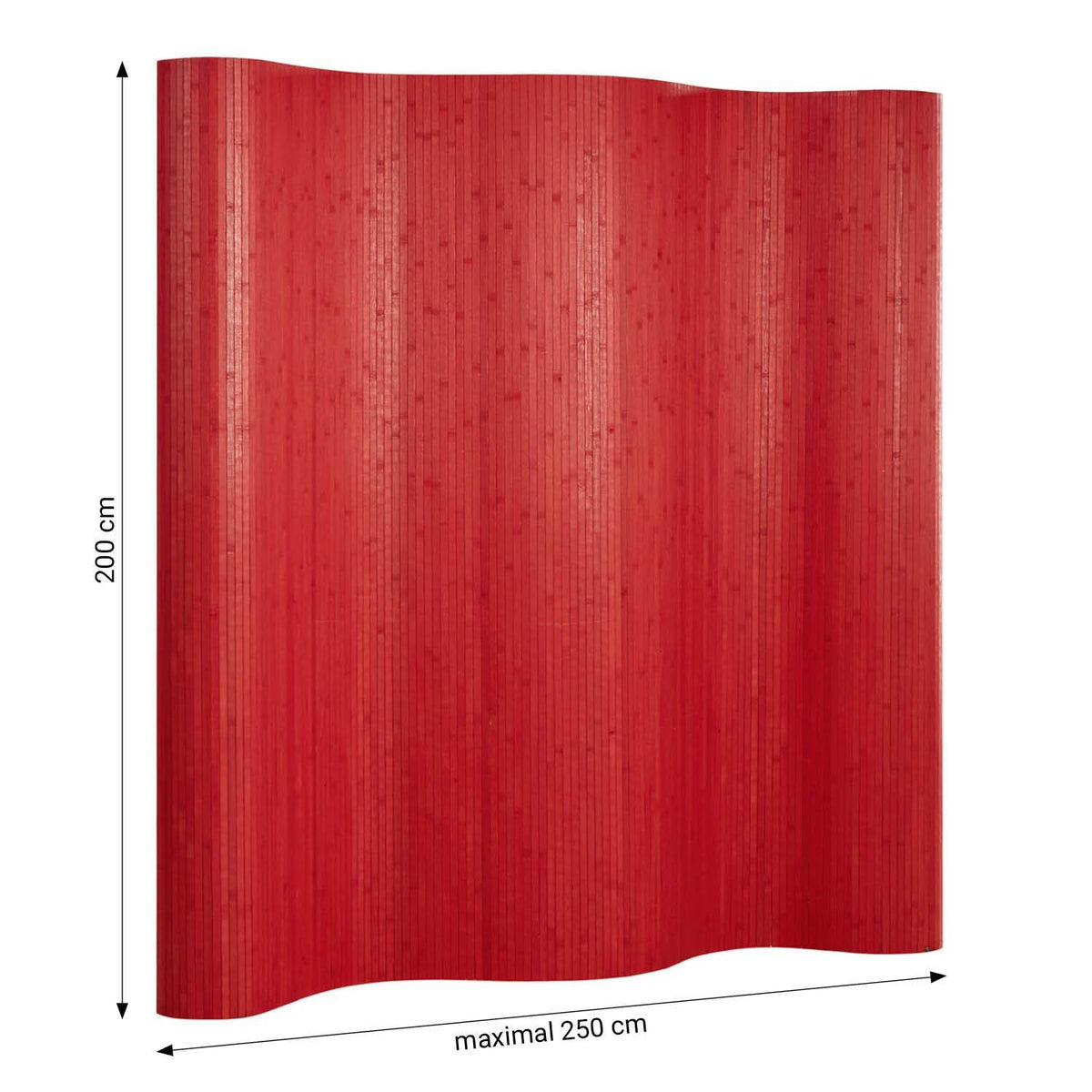 Paravent Bambusraumteiler 200x250 rot - Palo24
