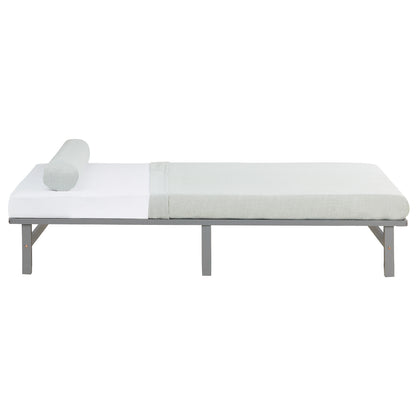 Palettenbett 140x200 cm Grau | Doppelbett mit Matratze | mit Lattenrost | Holz | Jugend Gast