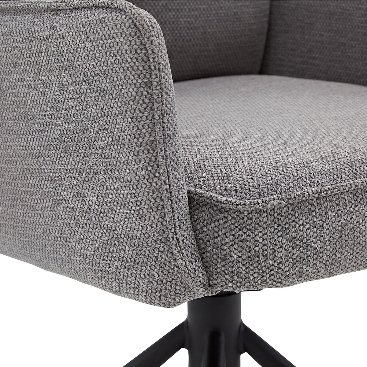Polsterstuhl Stoff Grau | 2er-Set | drehbar | mit Armlehnen | Küche Esszimmer Büro
