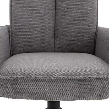 Polsterstuhl Stoff Grau | 2er-Set | drehbar | mit Armlehnen | Küche Esszimmer Büro