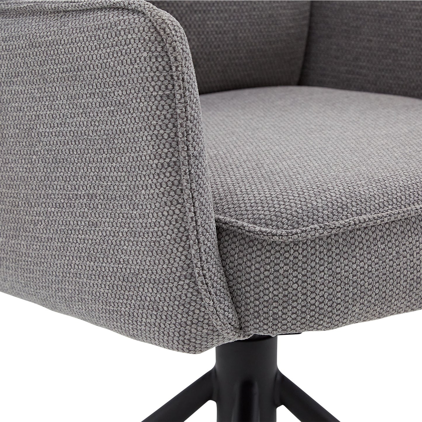 Polsterstuhl Stoff Grau | 6er-Set | drehbar | mit Armlehnen | Küche Esszimmer Büro