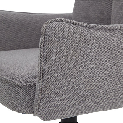 Polsterstuhl Stoff Grau | 6er-Set | drehbar | mit Armlehnen | Küche Esszimmer Büro