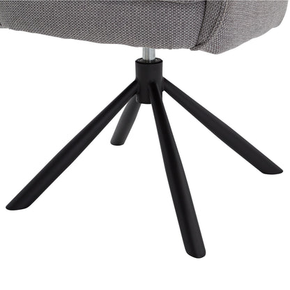 Polsterstuhl Stoff Grau | 6er-Set | drehbar | mit Armlehnen | Küche Esszimmer Büro