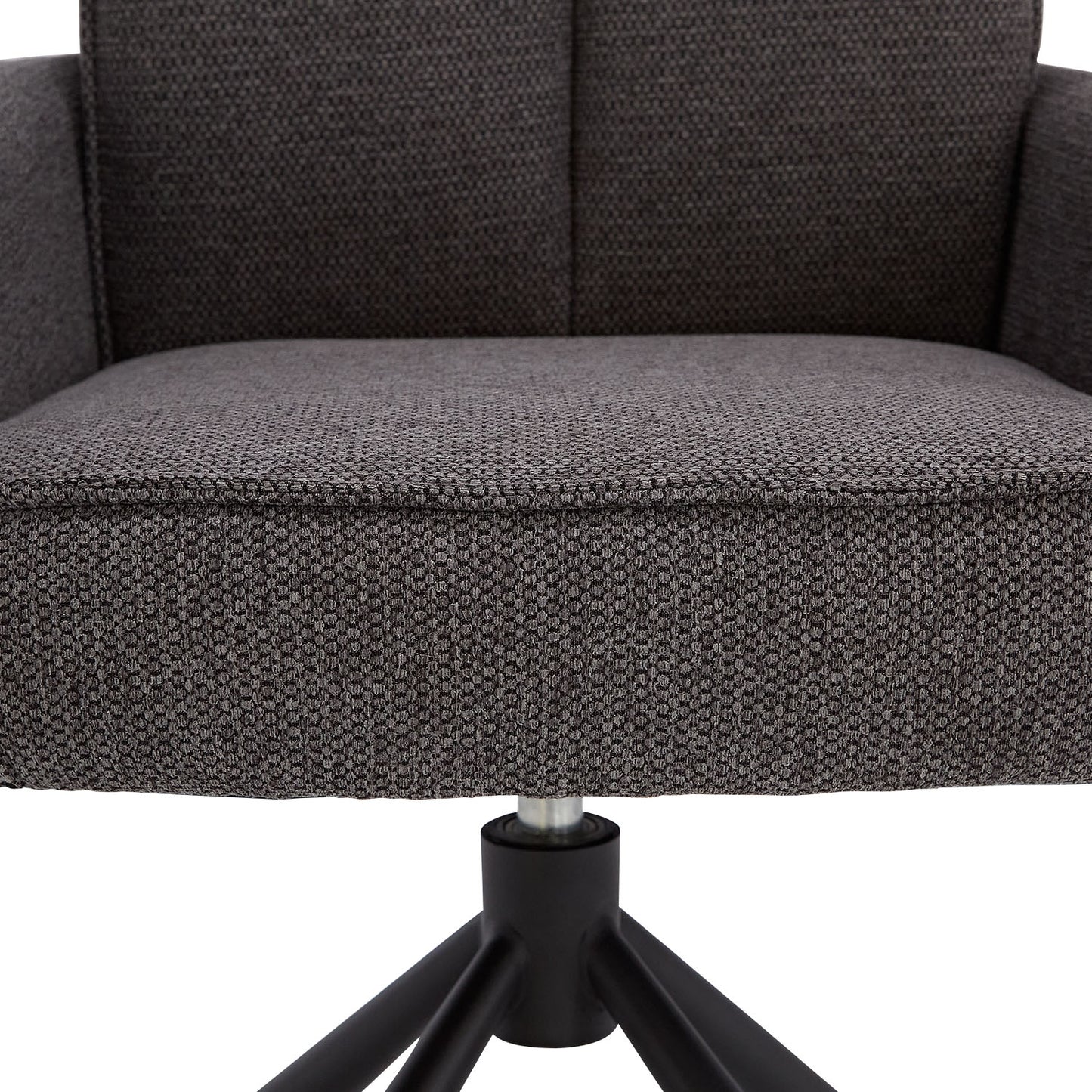 Polsterstuhl Stoff Anthrazit | 2er-Set | drehbar | mit Armlehnen | Küche Esszimmer Büro