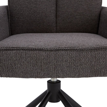 Polsterstuhl Stoff Anthrazit | 2er-Set | drehbar | mit Armlehnen | Küche Esszimmer Büro