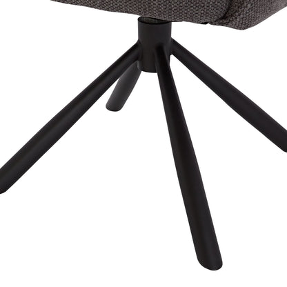 Polsterstuhl Stoff Anthrazit | 2er-Set | drehbar | mit Armlehnen | Küche Esszimmer Büro